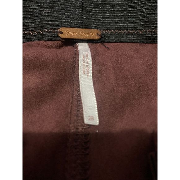 Free People Faux Leather Leggings Brown Rustic Pull On Pants Size 28 - Picture 3 of 6
